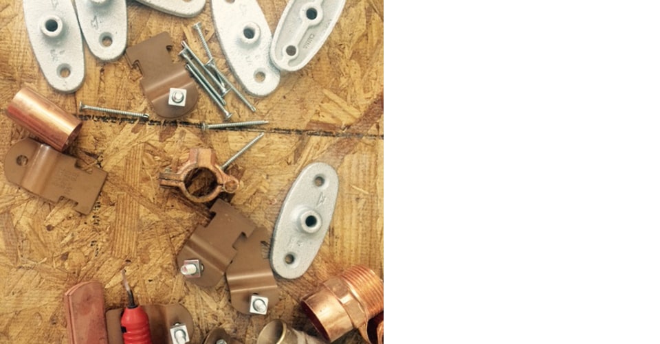 Tools and bits on the construction site of the new R & D building on the 3M Center campus in St. Paul, Minnesota.