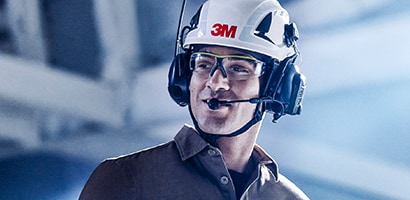 Man using 3M head protection
