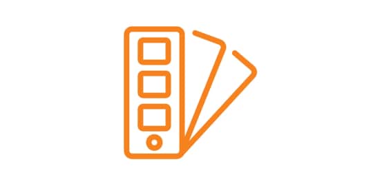 Icono que representa el acabado decorativo de superficies.
