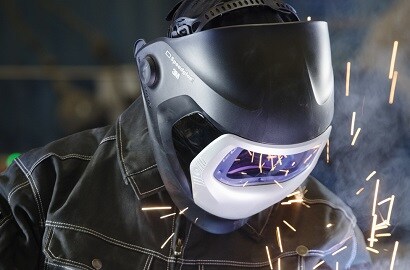 Man welding in a 3M™ Speedglas™ Welding Helmet