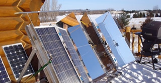 Image of solar panels outside of 3M scientist Tim Hebrink&rsquo;s home.