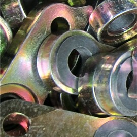 Close up shot of components used in fall prtection equipment