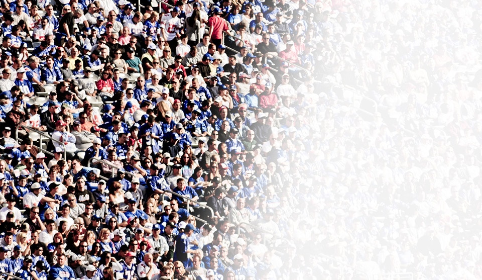 Stock image showing a large crowd of people