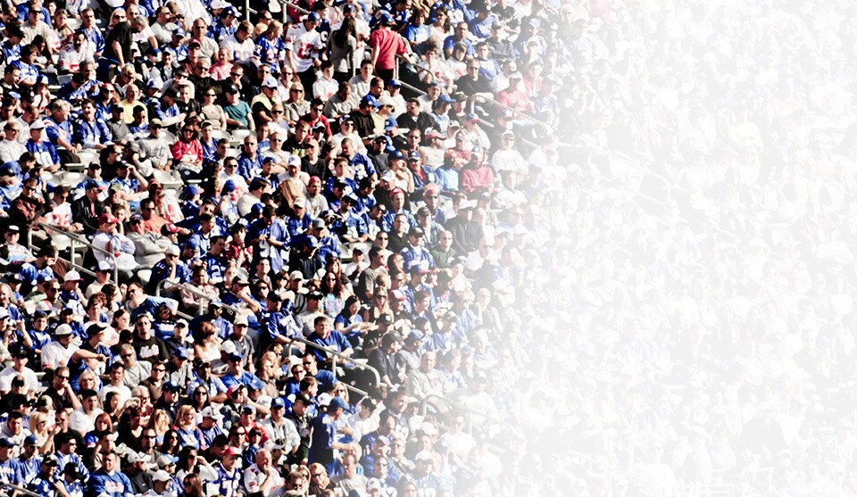 Stock image showing a large crowd of people